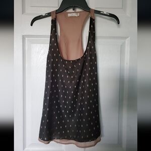 Calla Black & Cream Beige Racer Back Top Size Small